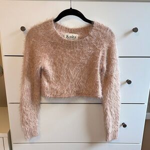 For Love And Lemons Knitz Pink Fuzzy Sweater